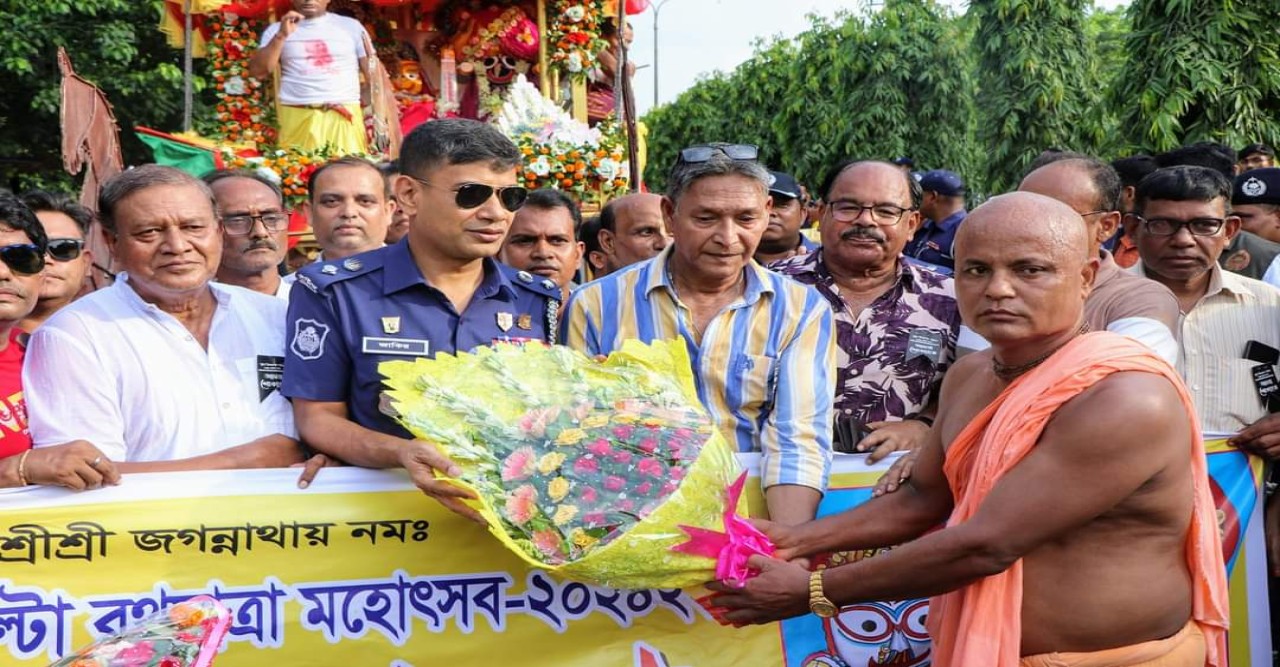 শ্রী শ্রী জগন্নাথ দেবের উল্টো রথযাত্রা মহোৎসব-২০২৪ এর উল্টো রথযাত্রার শুভ উদ্বোধন করেন পুলিশ সুপার