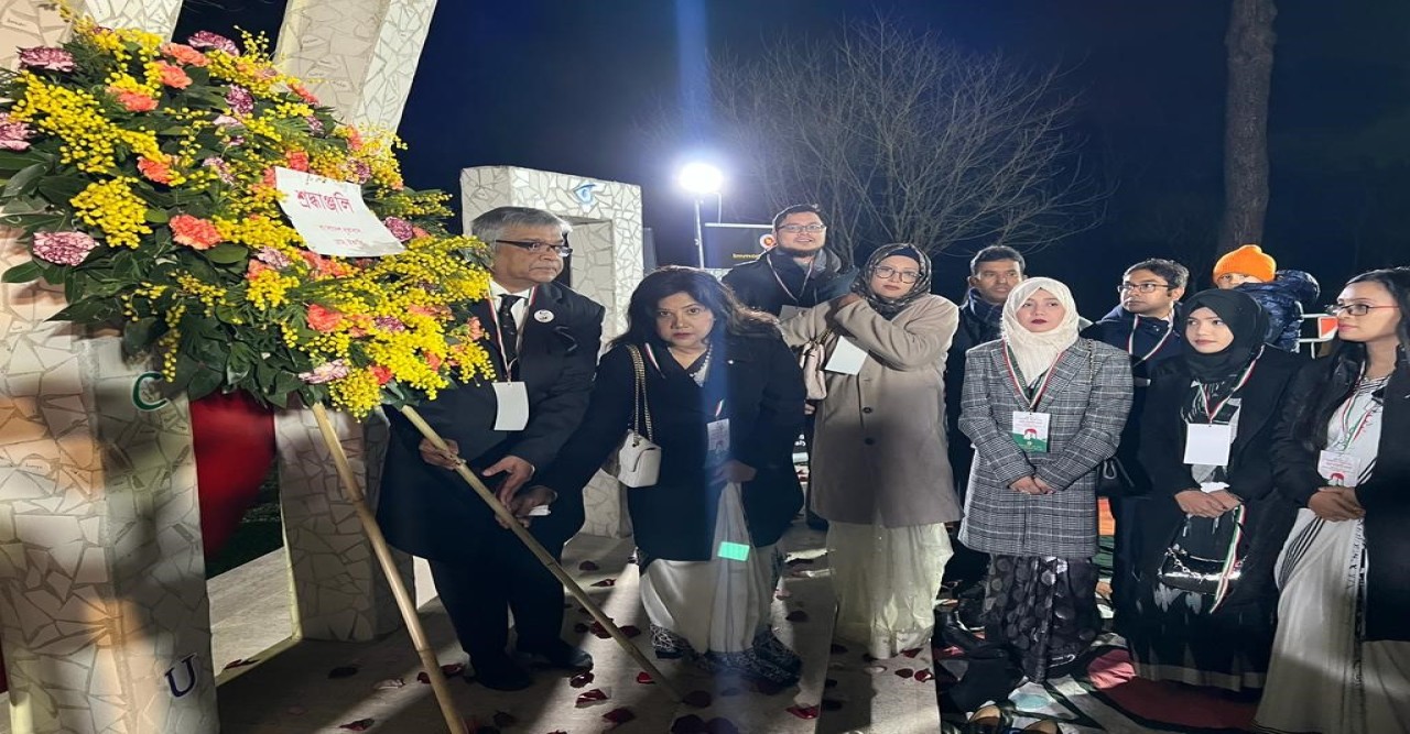 যথাযথ মর্যাদায় ইতালিতে "শহীদ দিবস ও আন্তর্জাতিক মাতৃভাষা দিবস-২০২৩ পালন