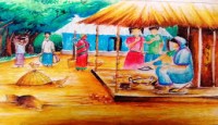বগুড়ার আদমদীঘিতে গ্রাম বাংলার ঐতিহ্য নবান্ন উৎসব পালিত