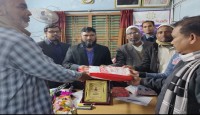 সোনালী ব্যাংক উথলী শাখায় বিদায়ী  ও নবাগত ম্যানেজারকে  সংবর্ধনা