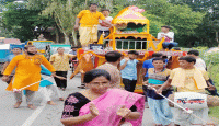 সান্তাহারে উল্টো টানের মধ্য দিয়ে শেষ হলো রথযাত্রা